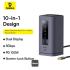 Baseus Spacemate Series 10-in-1 MAC Docking Station Hub - 2*HDMI 4K60Hz/30Hz + 2*USB-A & USB-C 5Gbps + RJ45 + 2*USB-A 480Mbps + USB-C + 1*3.5mm - Grey